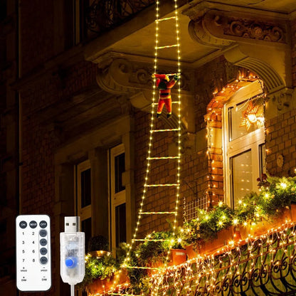 LED Santa Claus Climbing Ladder – Christmas Decoration Light